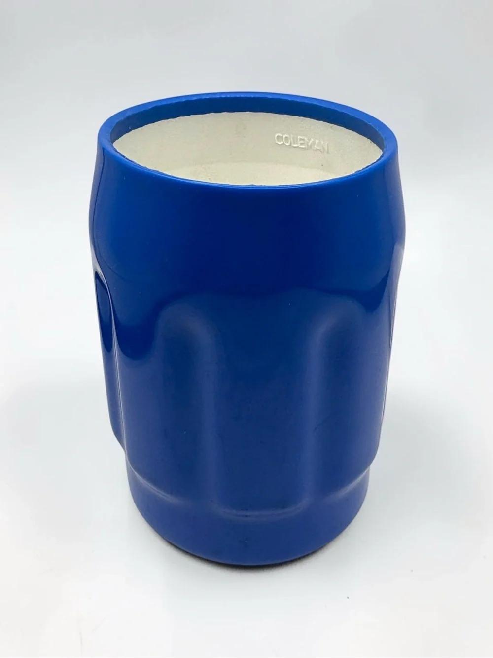 Vintage Coleman Foam Insulated Can Cooler Koozie Blue w/ White Lantern Logo EUC